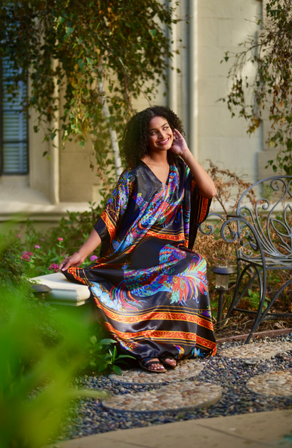 Peacock Long Caftan- Black – Caftans by Winlar
