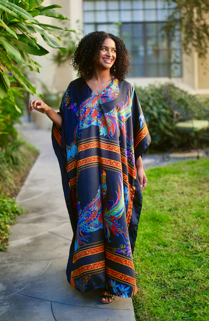 Peacock Long Caftan- Black – Caftans by Winlar