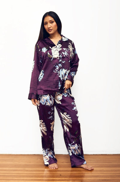 3 piece Pretty Purple Satin Pajama